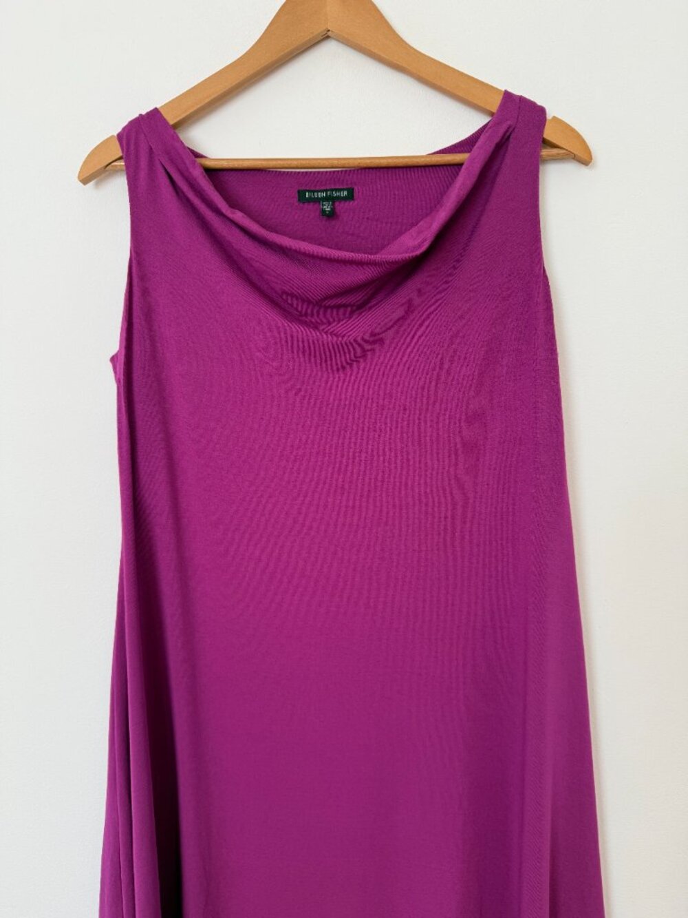 Eileen Fisher Sleeveless A-Line Swing Dress Drape Neck Layering Lagenlook Size S - Picture 5 of 12